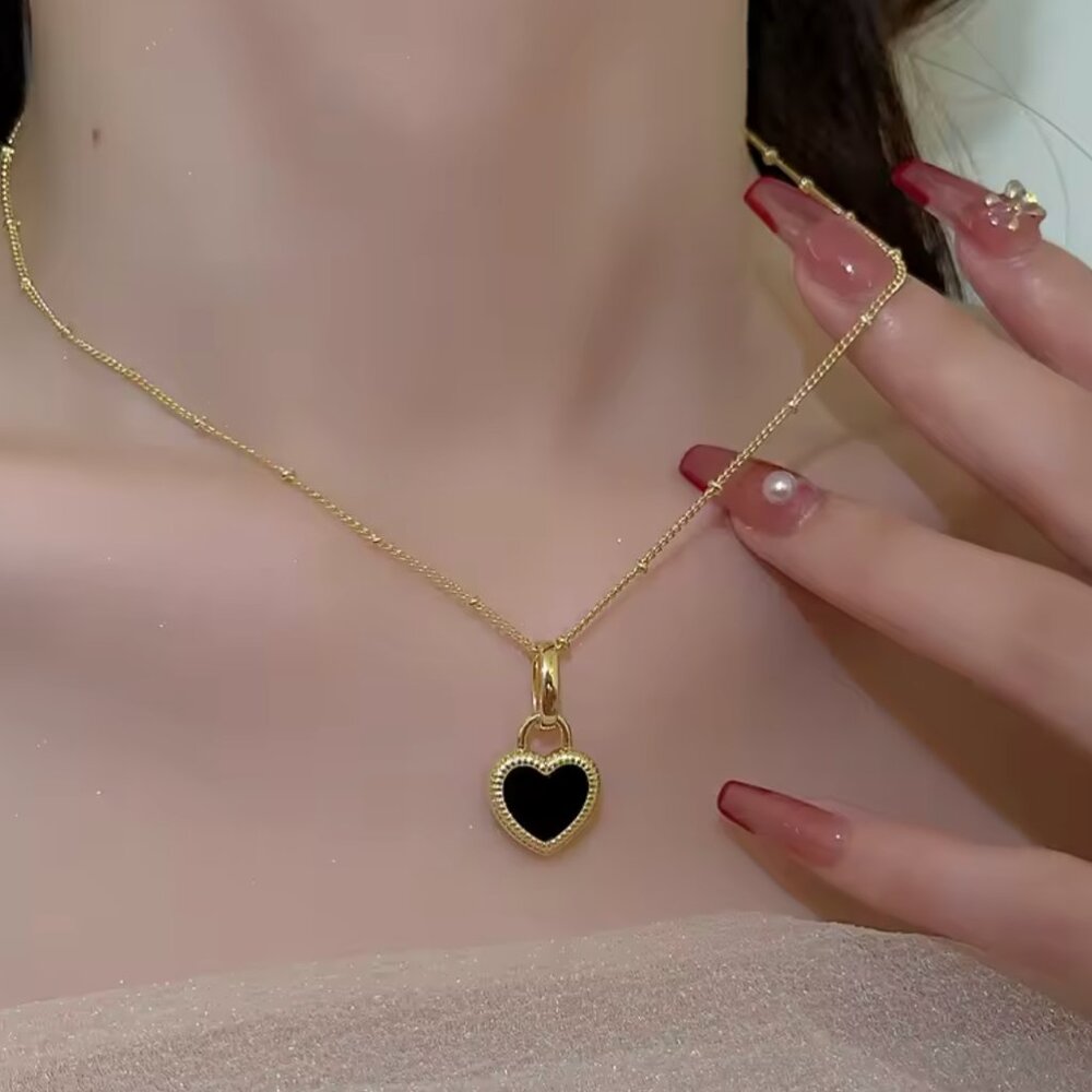 14K Gold filled “Tiffany” Double Sided Heart Necklace - Picture 4 of 5